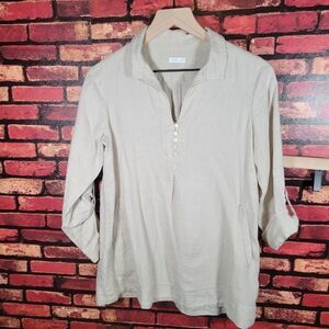 J. Jill Cream Button-Up Tunic
